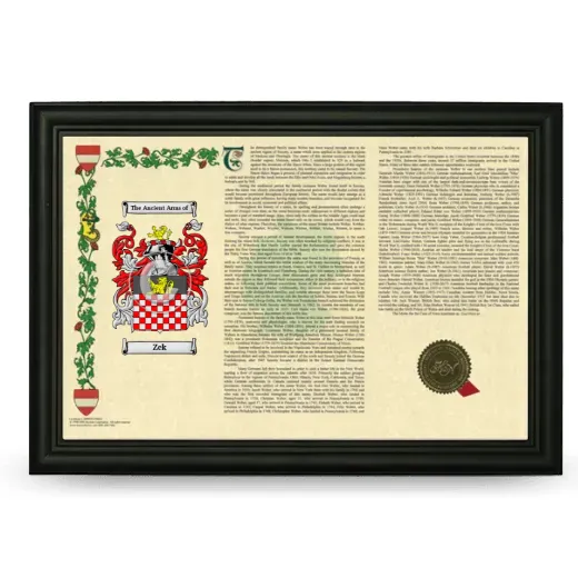 Zek Armorial Landscape Framed - Black