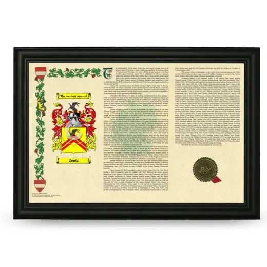 Zentz Armorial Landscape Framed - Black