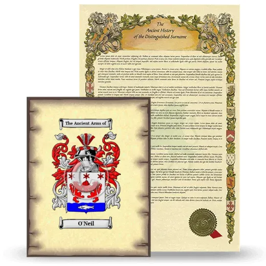 O'Neil Coat of Arms and Surname History Package