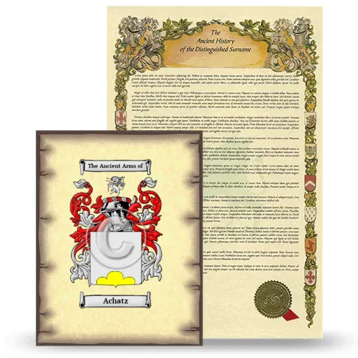 Achatz Coat of Arms and Surname History Package