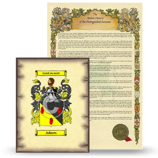 Adares Coat of Arms and Surname History Package