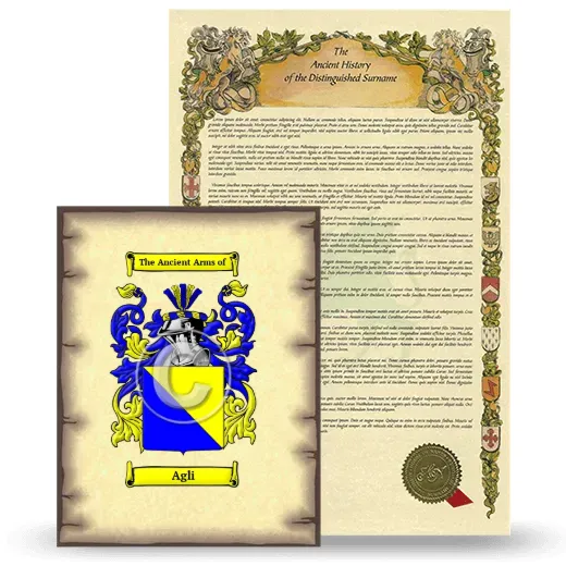 Agli Coat of Arms and Surname History Package