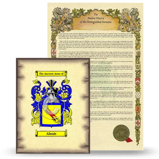 Alanis Coat of Arms and Surname History Package