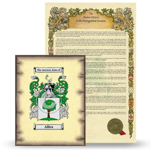 Alliva Coat of Arms and Surname History Package