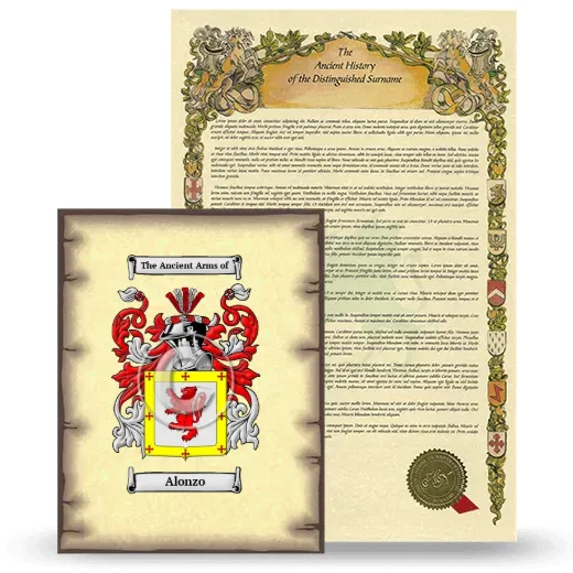 Alonzo Coat of Arms and Surname History Package