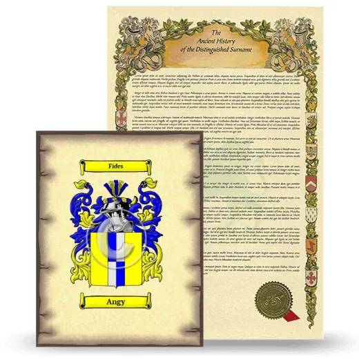 Angy Coat of Arms and Surname History Package