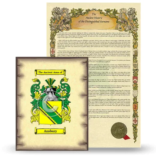 Ansbury Coat of Arms and Surname History Package