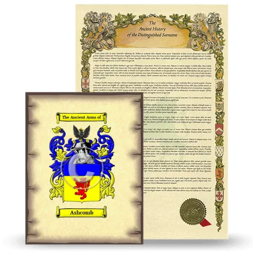Ashcomb Coat of Arms and Surname History Package