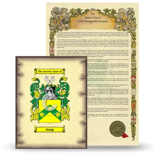 Aung Coat of Arms and Surname History Package