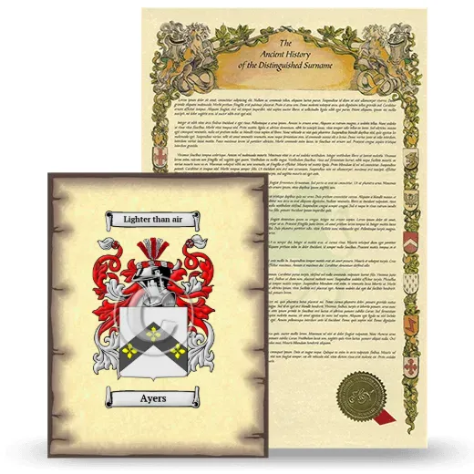 Ayers Coat of Arms and Surname History Package
