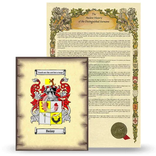 Bainy Coat of Arms and Surname History Package