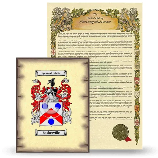 Baskerville Coat of Arms and Surname History Package