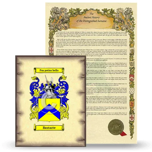 Bastarte Coat of Arms and Surname History Package