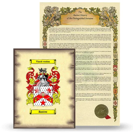 Baxter Coat of Arms and Surname History Package