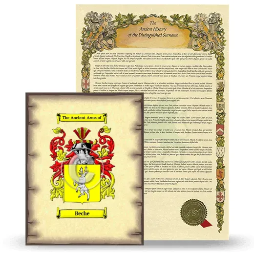 Beche Coat of Arms and Surname History Package