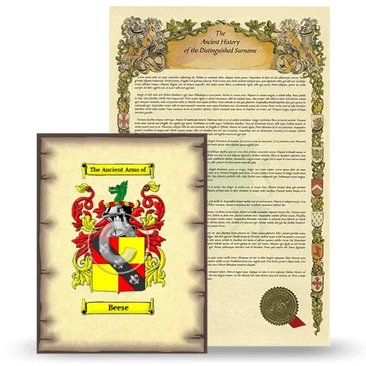 Beese Coat of Arms and Surname History Package