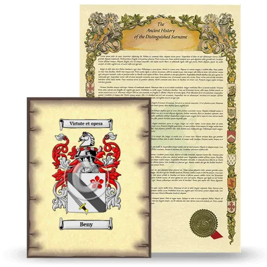 Beny Coat of Arms and Surname History Package
