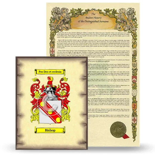 Bishop Coat of Arms and Surname History Package