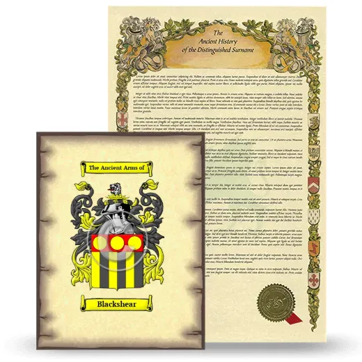 Blackshear Coat of Arms and Surname History Package