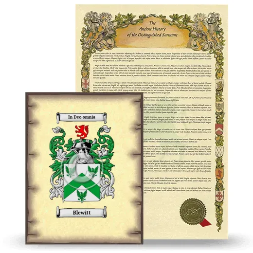 Blewitt Coat of Arms and Surname History Package