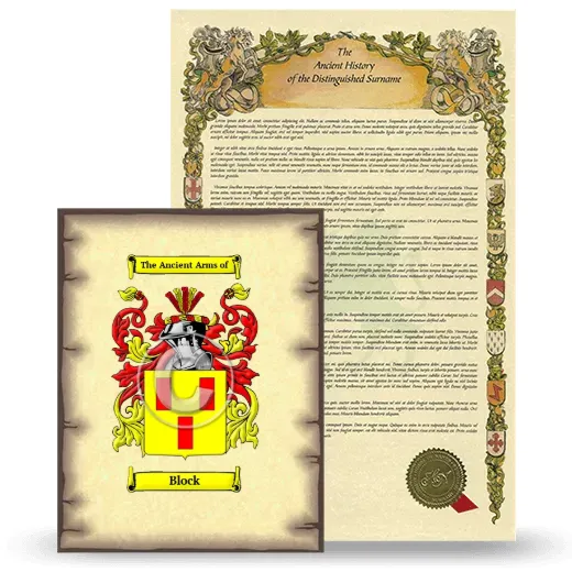 Block Coat of Arms and Surname History Package