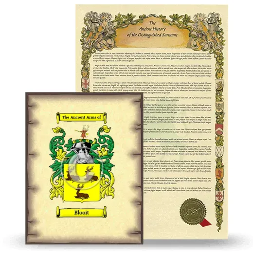 Blooit Coat of Arms and Surname History Package