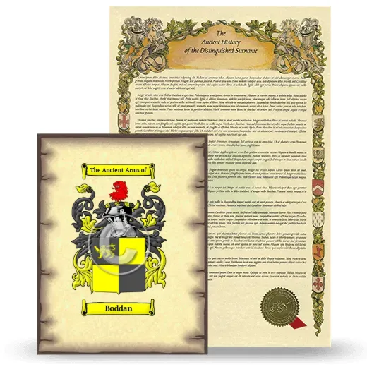 Boddan Coat of Arms and Surname History Package