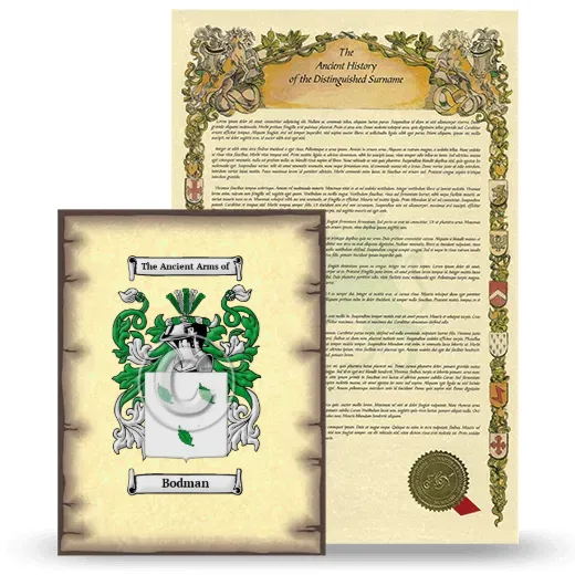 Bodman Coat of Arms and Surname History Package