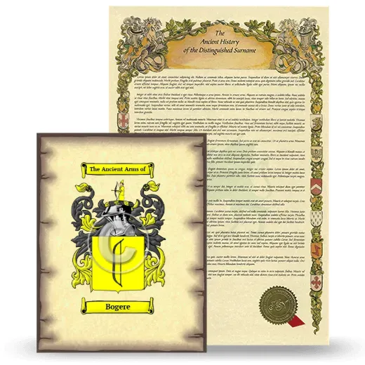 Bogere Coat of Arms and Surname History Package