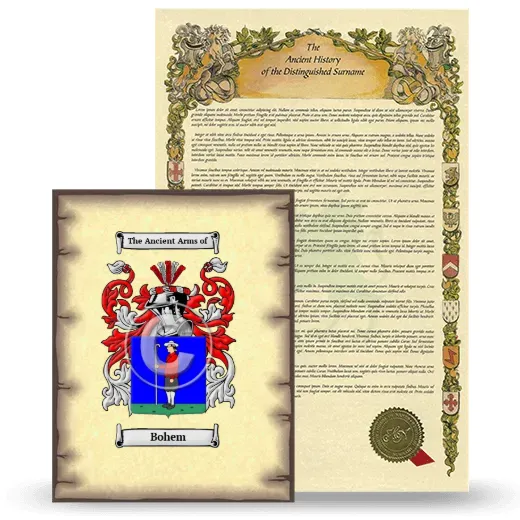Bohem Coat of Arms and Surname History Package
