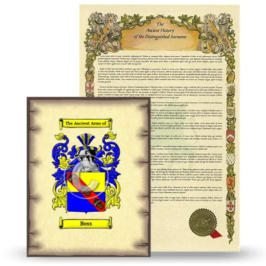 Boss Coat of Arms and Surname History Package