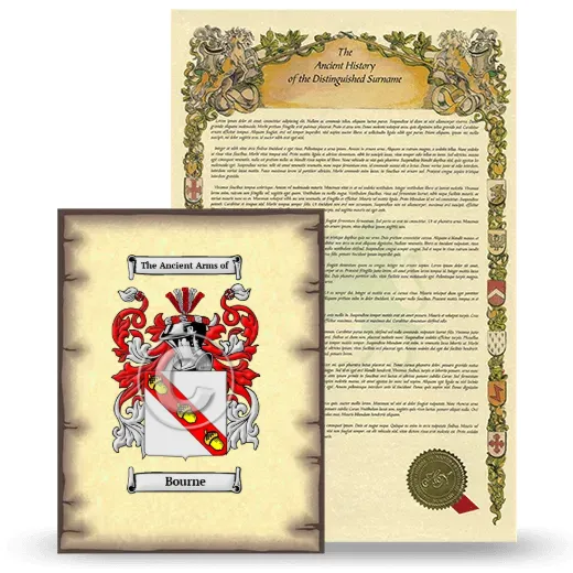 Bourne Coat of Arms and Surname History Package