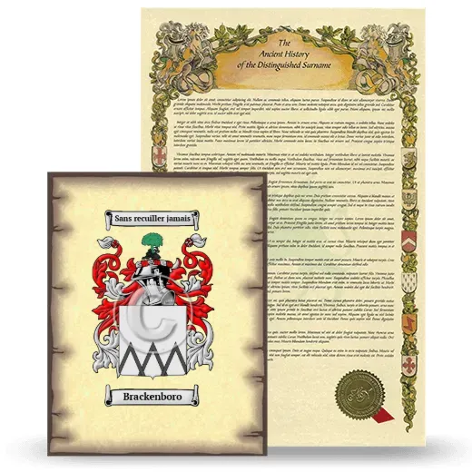 Brackenboro Coat of Arms and Surname History Package