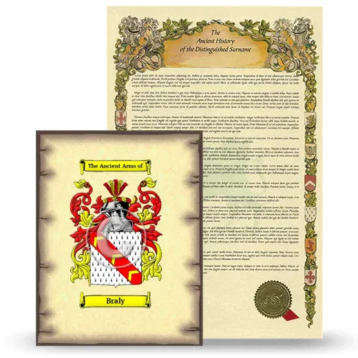 Braly Coat of Arms and Surname History Package
