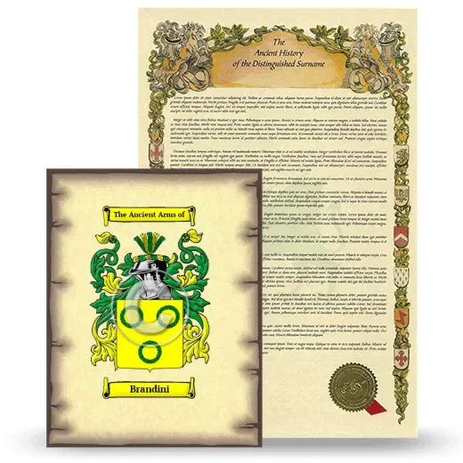 Brandini Coat of Arms and Surname History Package
