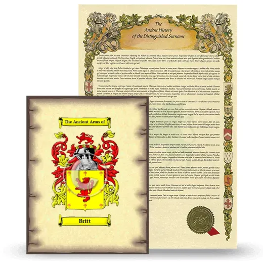 Britt Coat of Arms and Surname History Package