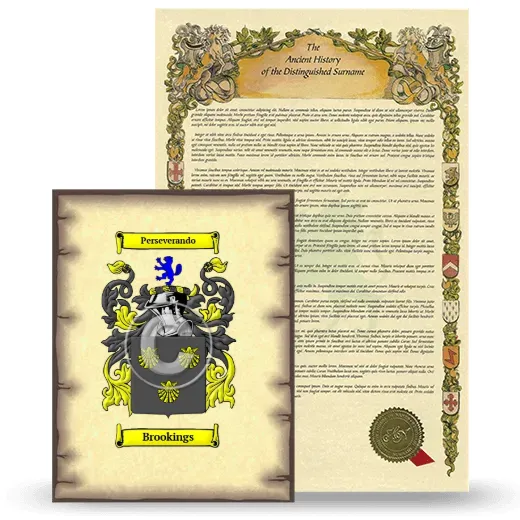 Brookings Coat of Arms and Surname History Package