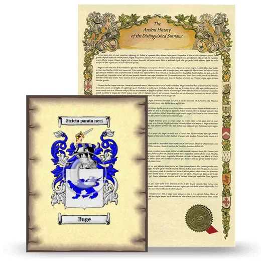 Buge Coat of Arms and Surname History Package