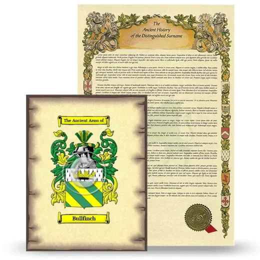 Bullfinch Coat of Arms and Surname History Package