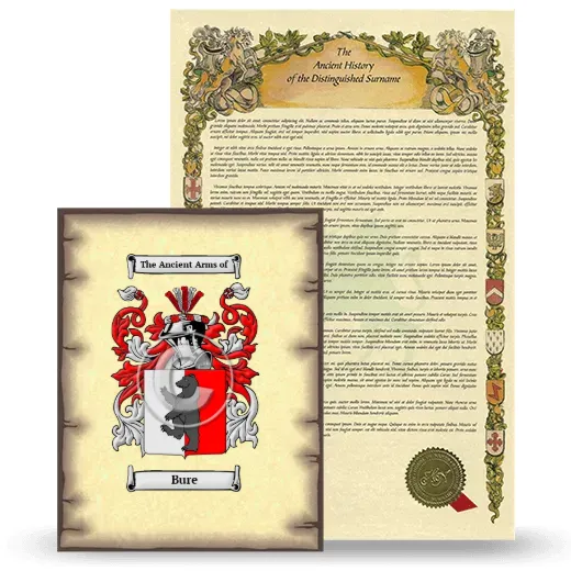 Bure Coat of Arms and Surname History Package