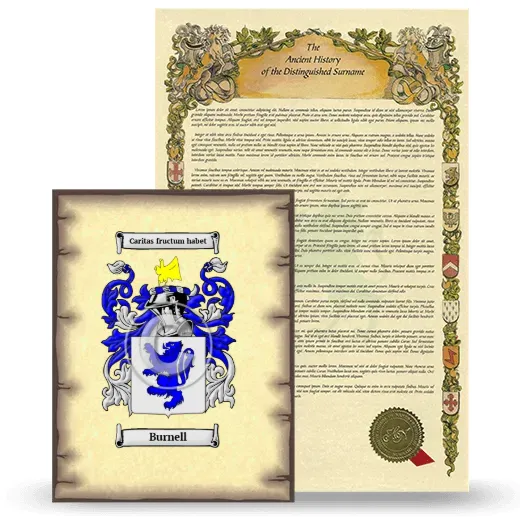 Burnell Coat of Arms and Surname History Package