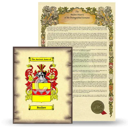 Bushee Coat of Arms and Surname History Package