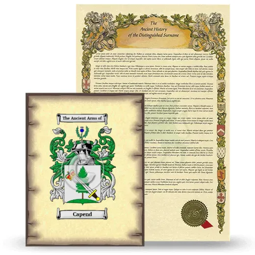 Capend Coat of Arms and Surname History Package