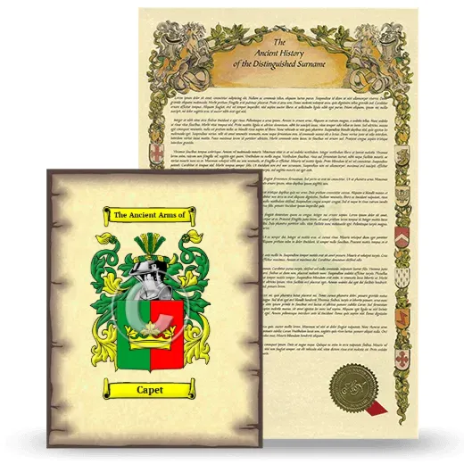 Capet Coat of Arms and Surname History Package