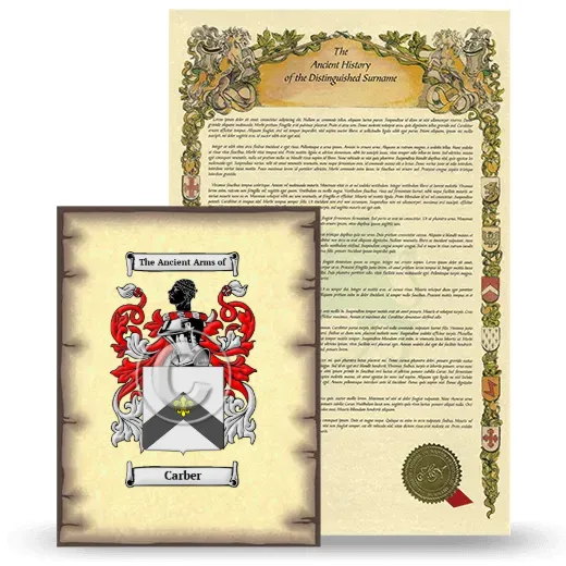 Carber Coat of Arms and Surname History Package