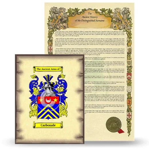 Carbonale Coat of Arms and Surname History Package