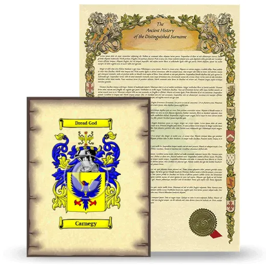 Carnegy Coat of Arms and Surname History Package