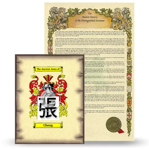 Chang Coat of Arms and Surname History Package