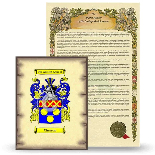 Charron Coat of Arms and Surname History Package