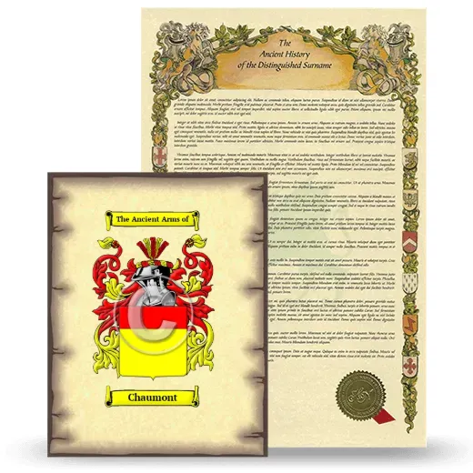 Chaumont Coat of Arms and Surname History Package